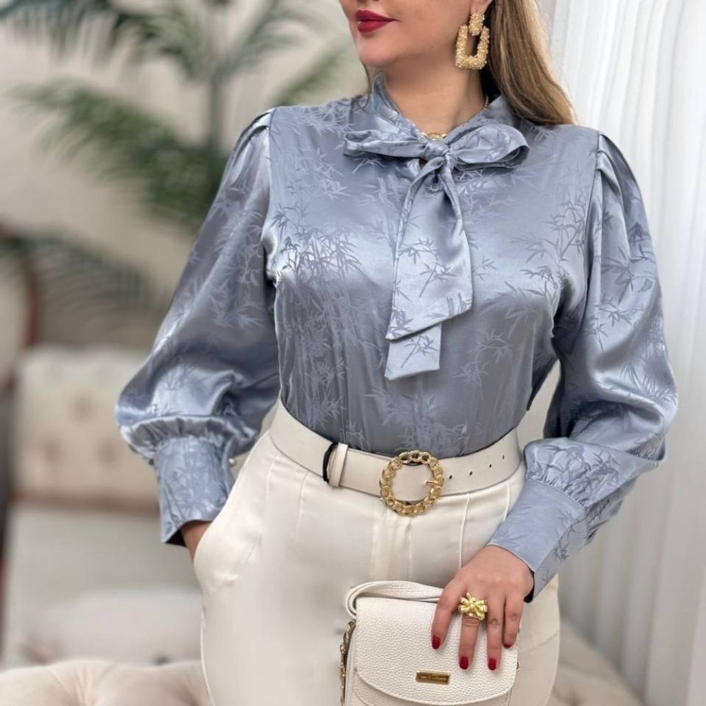 قیمت شومیز کراواتی طرح بامبو