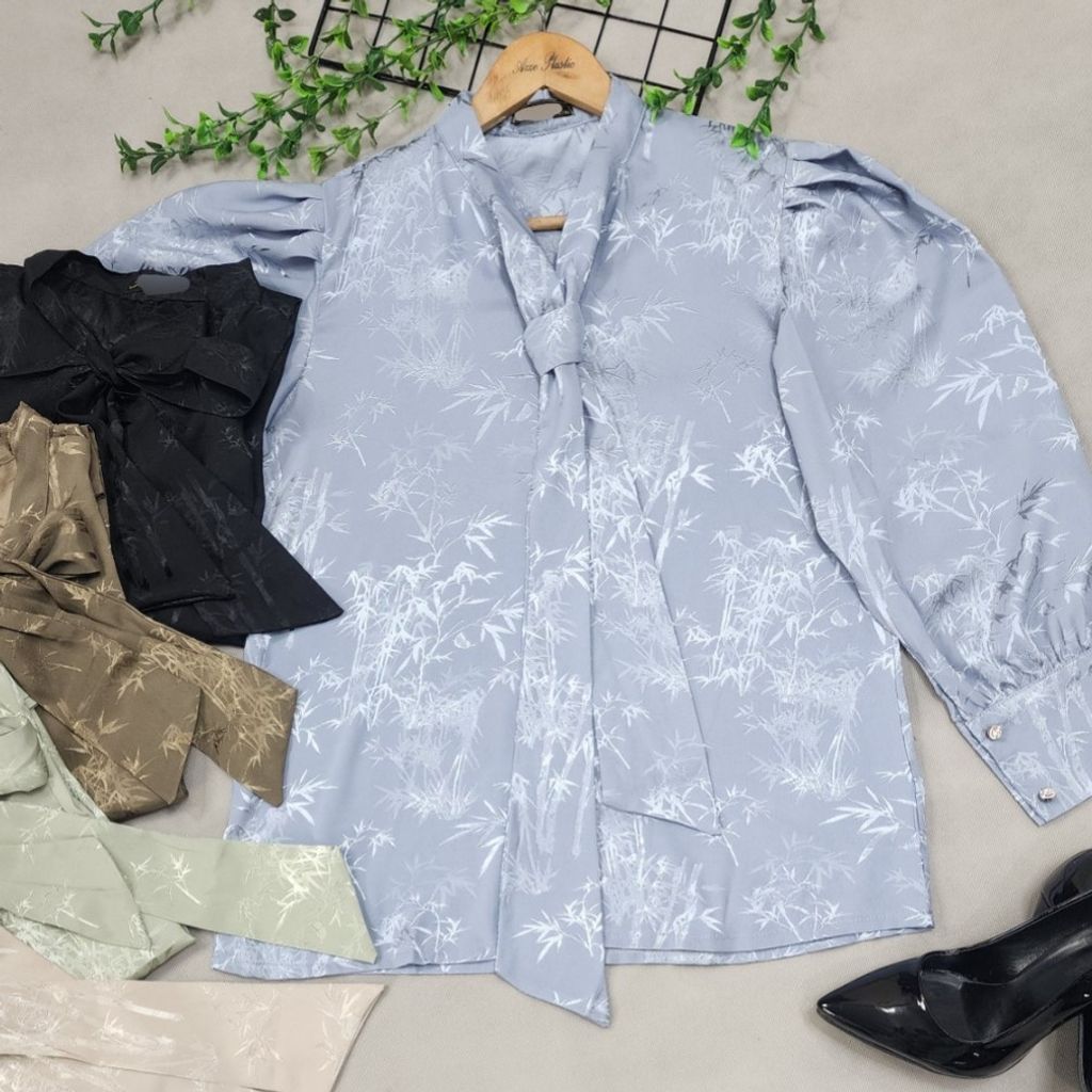 قیمت ارزان شومیز کراواتی طرح بامبو