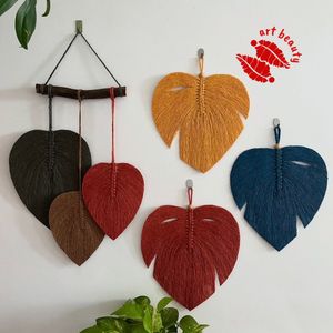 ست کامل دیوارکوب برگ مدرن مکرومه طرح اتلیه