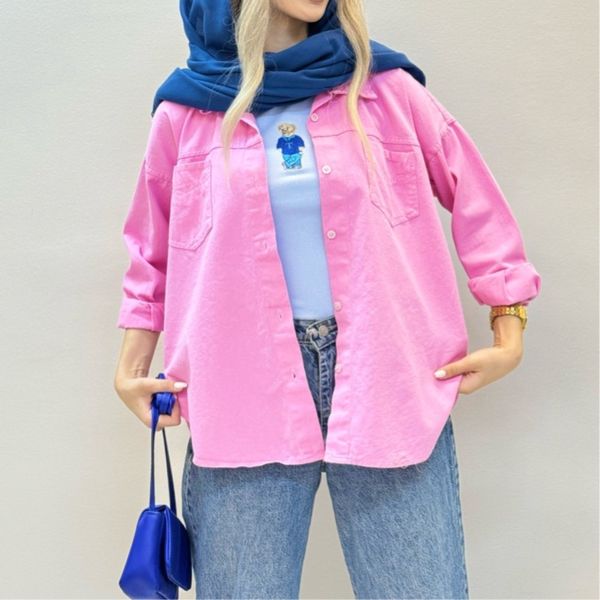 شومیز کتان رنگی ستلند