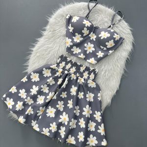 ست کراپ دامن گلی پاپولک