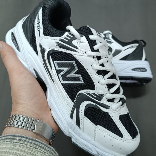 کتونی مردانه نیوبالانس 530 سفید مشکی کیفیت بالا