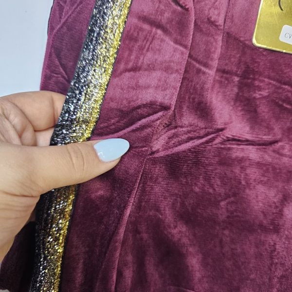 شلوارمخمل زنانه بغل نوار لمه CVC