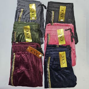 شلوارمخمل زنانه بغل نوار لمه CVC