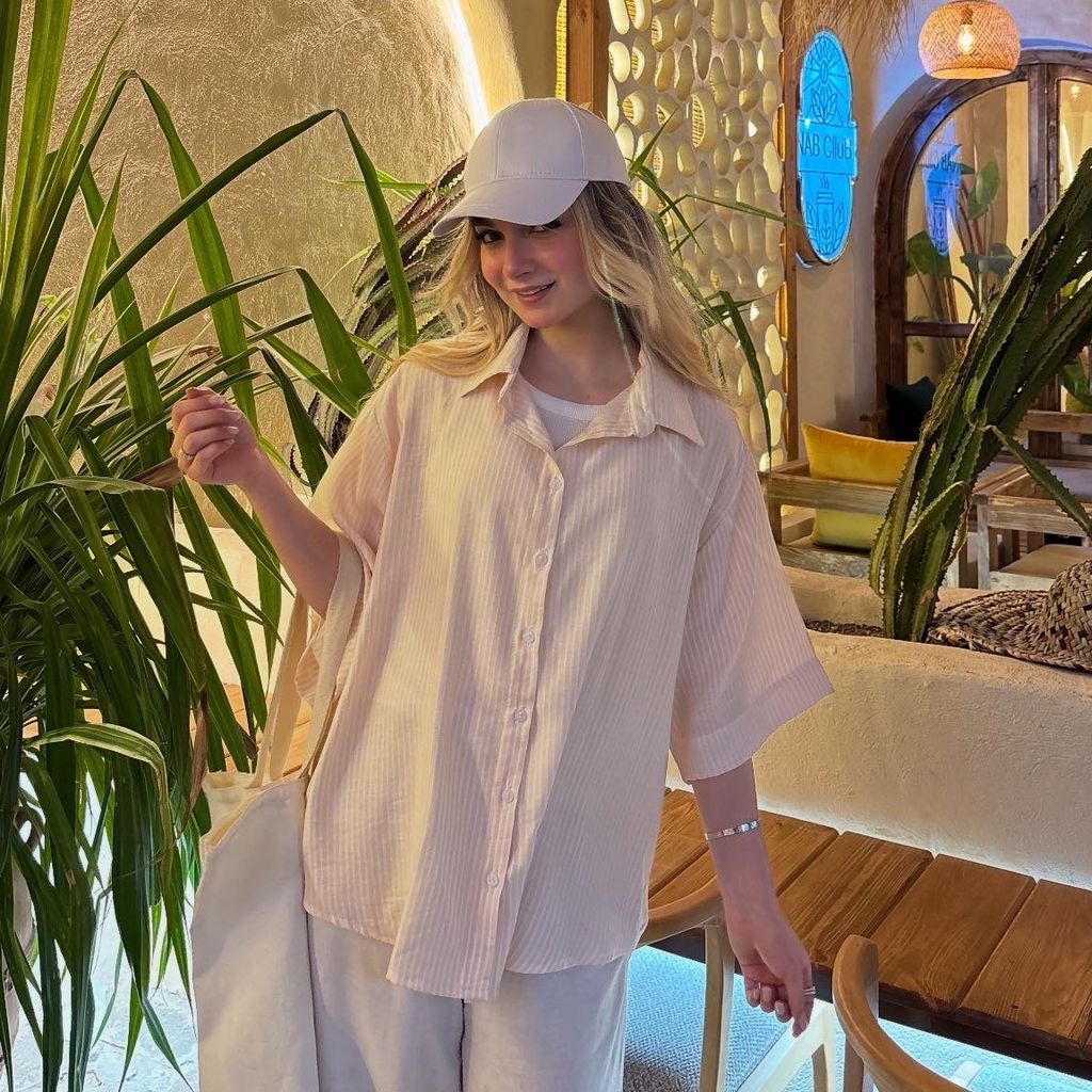 قیمت ارزان شومیز راه راه کرم