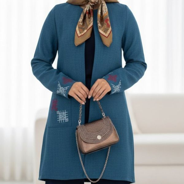 مانتو شانتون گلدوزی