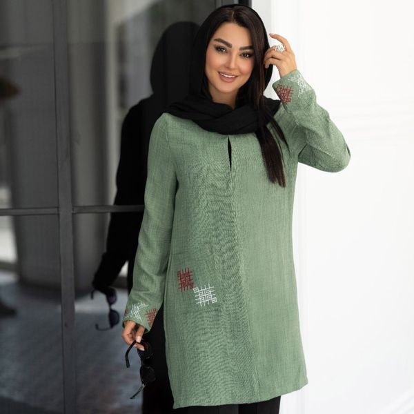 مانتو شانتون گلدوزی