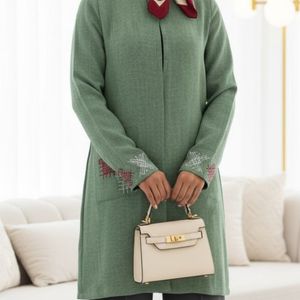 خرید آنلاین مانتو شانتون گلدوزی