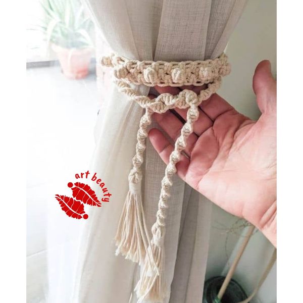 نگهدارنده پرده مکرومه طرح فندق