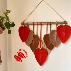 دیوارکوب برگ مکرومه دکوراتیو طرح غروب