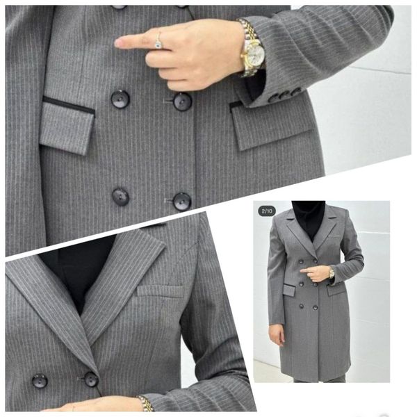 مانتو شلوار اداری دکمه مشکی