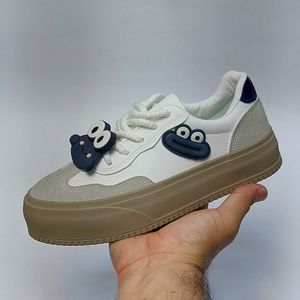 فروش اینترنتی کتونی ونس قورباغه دخترانه کرم سرمه ای