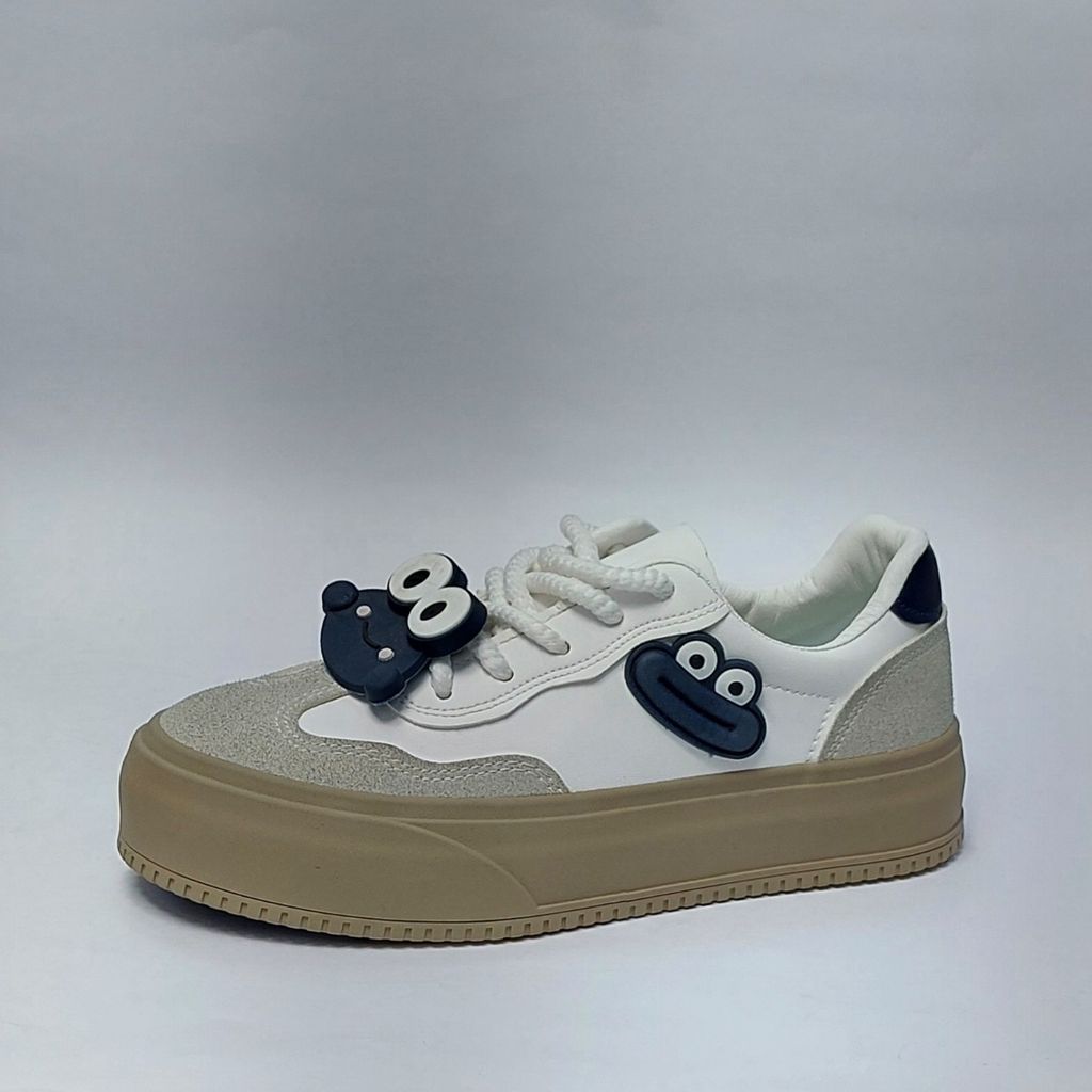 خرید آنلاین کتونی ونس قورباغه دخترانه کرم سرمه ای