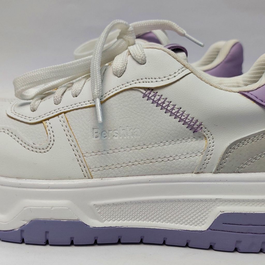 خرید اینترنتی کتونی ونس برشکا Bershka سفید بنفش