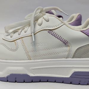 خرید اینترنتی کتونی ونس برشکا Bershka سفید بنفش