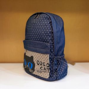 فروش اینترنتی کوله پشتی جین طرح گربه