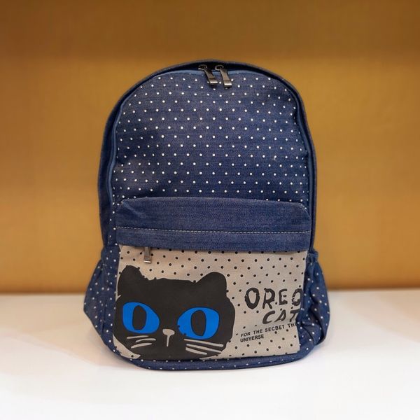 کوله پشتی جین طرح گربه