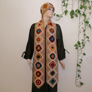 قیمت ارزان ست شالگردن و کلاه زنانه دستبافت کد 0614