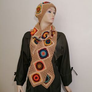 قیمت ست شالگردن و کلاه زنانه دستبافت کد 0614