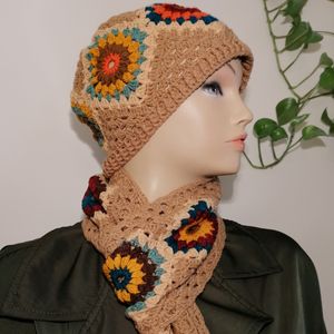 خرید آنلاین ست شالگردن و کلاه زنانه دستبافت کد 0614