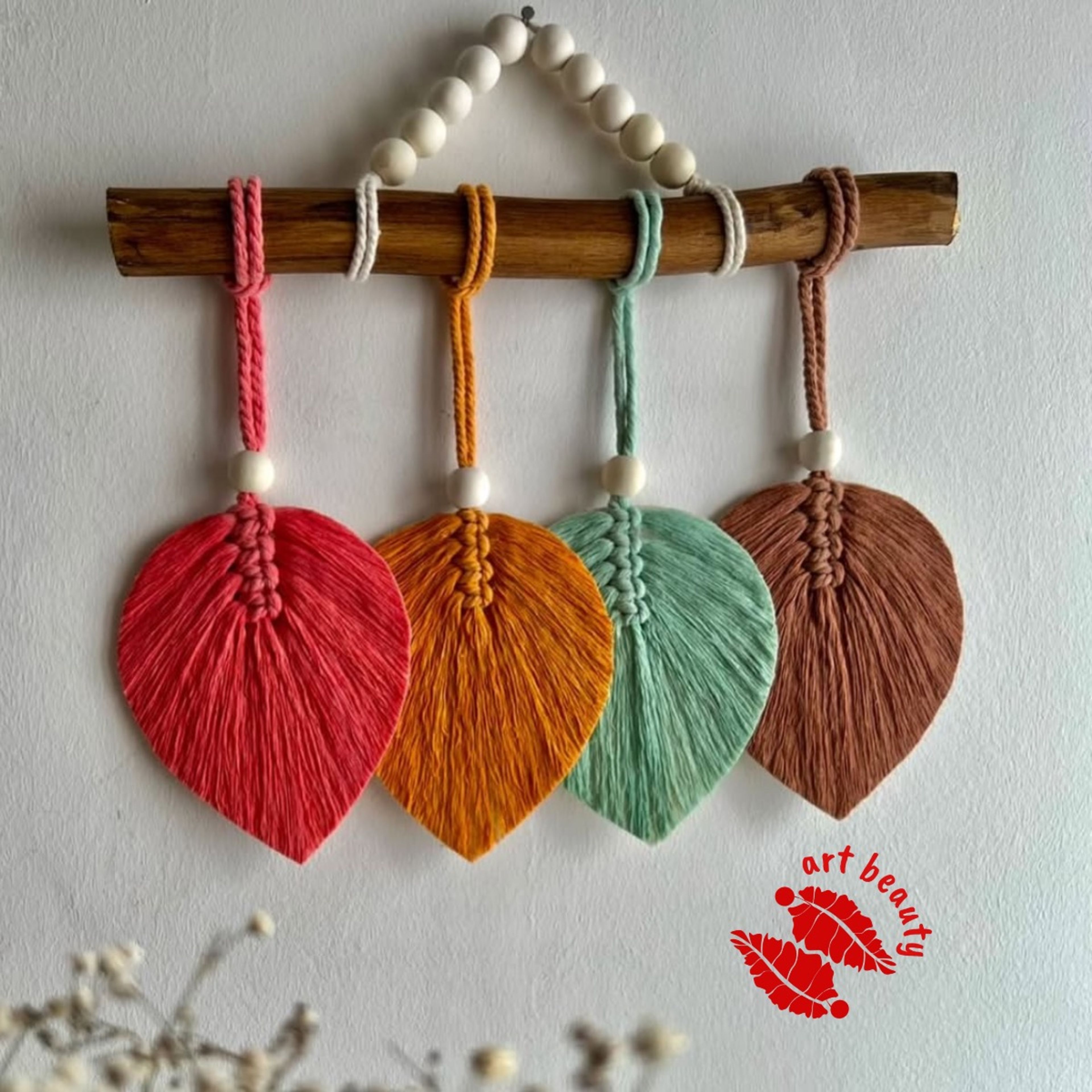 قیمت ارزان دیوارکوب برگ مکرومه مینیمال طرح کلاسیک