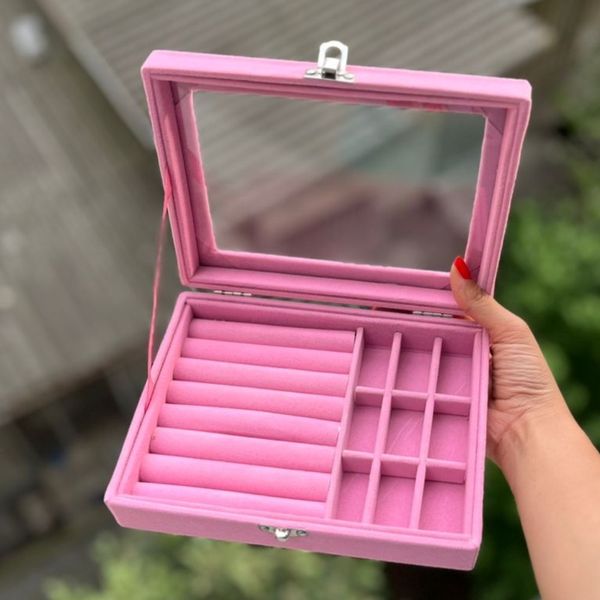 جعبه جواهرات درب شیشه ایی