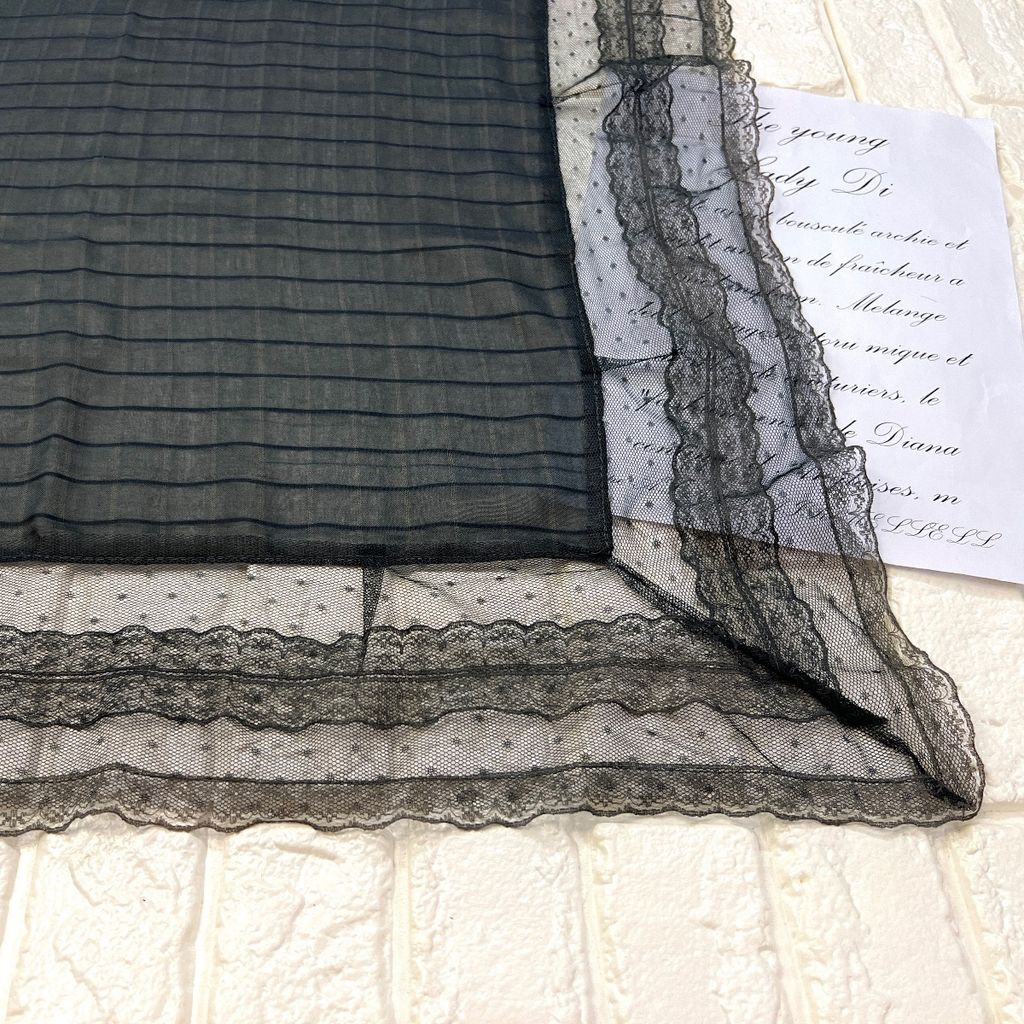 خرید انلاین روسری نخی دیپلمات حاشیه دانتل دار