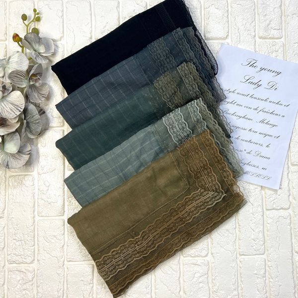 روسری نخی دیپلمات حاشیه دانتل دار