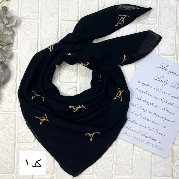 روسری درختی مشکی خامه دوزی