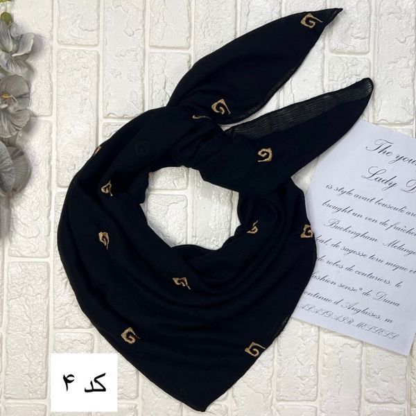 روسری درختی مشکی خامه دوزی