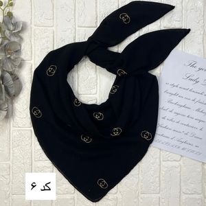 خرید آنلاین روسری درختی مشکی خامه دوزی