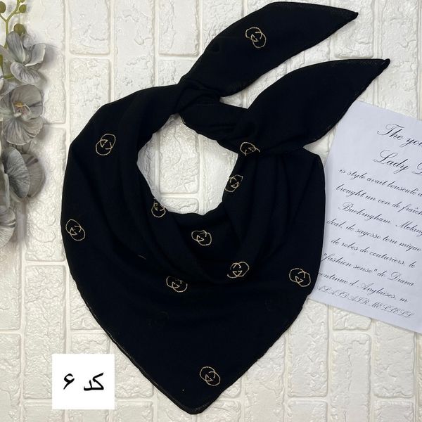 روسری درختی مشکی خامه دوزی