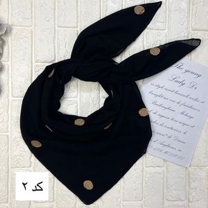 خرید آنلاین روسری درختی مشکی خامه دوزی