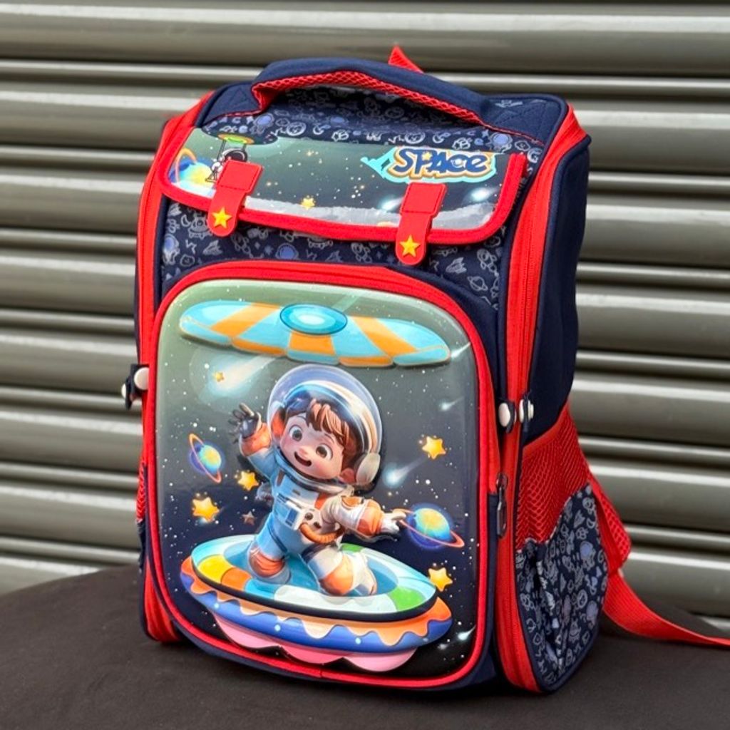 خرید اینترنتی قیمت کوله پشتی بچگانه صندوقی طرح Space برند K-Z کد 4061602