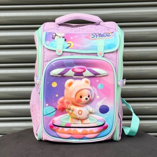 کوله پشتی بچگانه صندوقی طرح Space برند K-Z کد 4061602