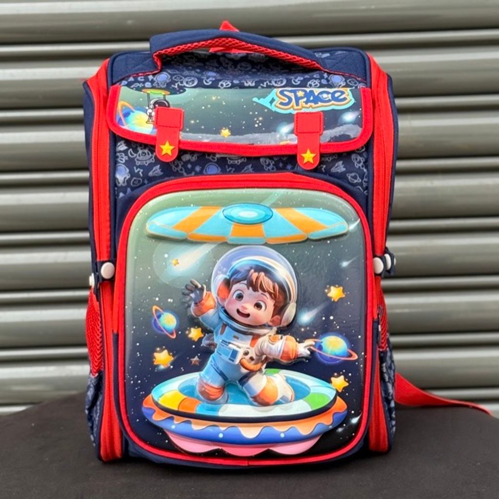 خرید اینترنتی قیمت کوله پشتی بچگانه صندوقی طرح Space برند K-Z کد 4061602