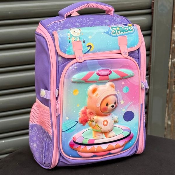 کوله پشتی بچگانه صندوقی طرح Space برند K-Z کد 4061602