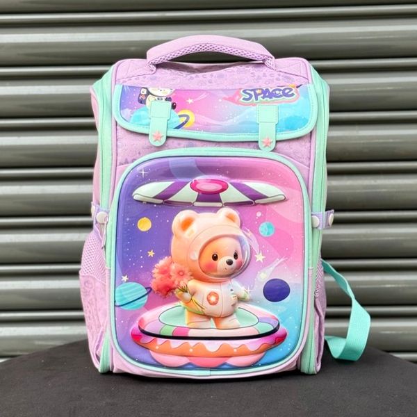 کوله پشتی بچگانه صندوقی طرح Space برند K-Z کد 4061602