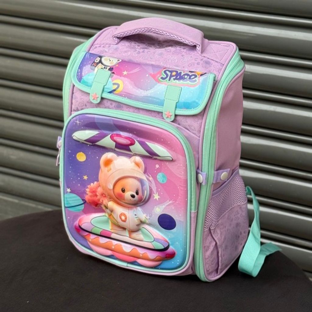 خرید اینترنتی قیمت کوله پشتی بچگانه صندوقی طرح Space برند K-Z کد 4061602