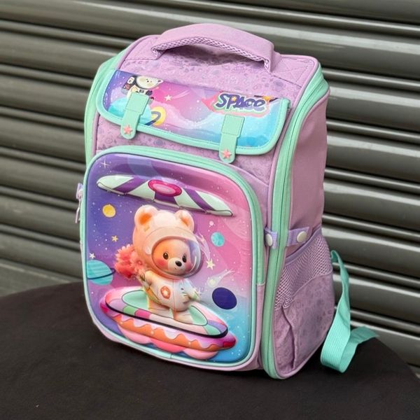 کوله پشتی بچگانه صندوقی طرح Space برند K-Z کد 4061602