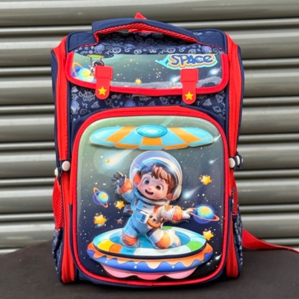 قیمت ارزان کوله پشتی بچگانه صندوقی طرح Space برند K-Z کد 4061602