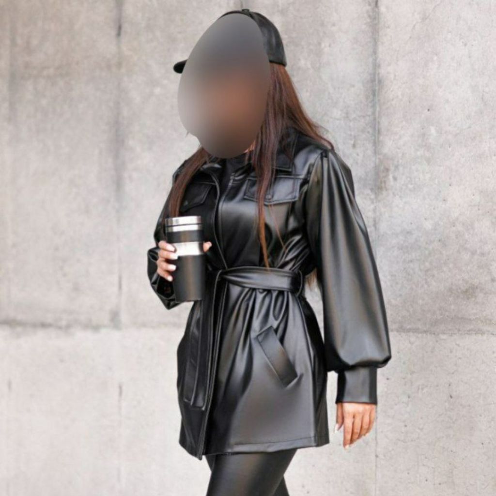 خرید آنلاین مانتو کتی(چهارجیب) چرم نور