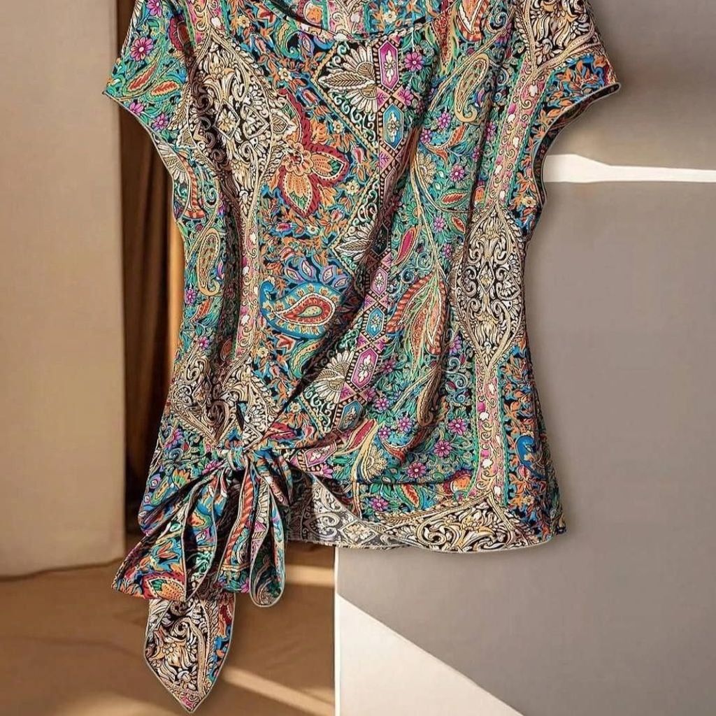 خرید آنلاین تاپ گره ای ترمه