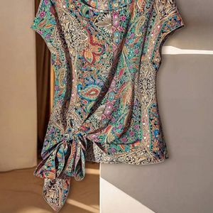 خرید آنلاین تاپ گره ای ترمه