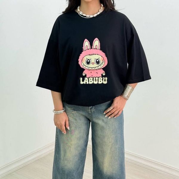 تیشرت لانگ باکسی طرح لبوبو