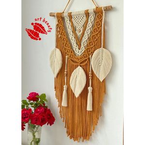 دیوارکوب اویز دکوری‌مکرومه بافی طرح گلبانو