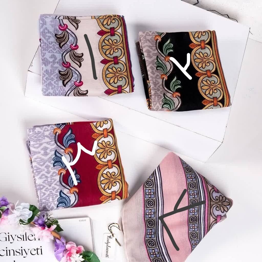 خرید آنلاین روسری نخی قواره 140 طرحدار گلدار منگوله دار جدید