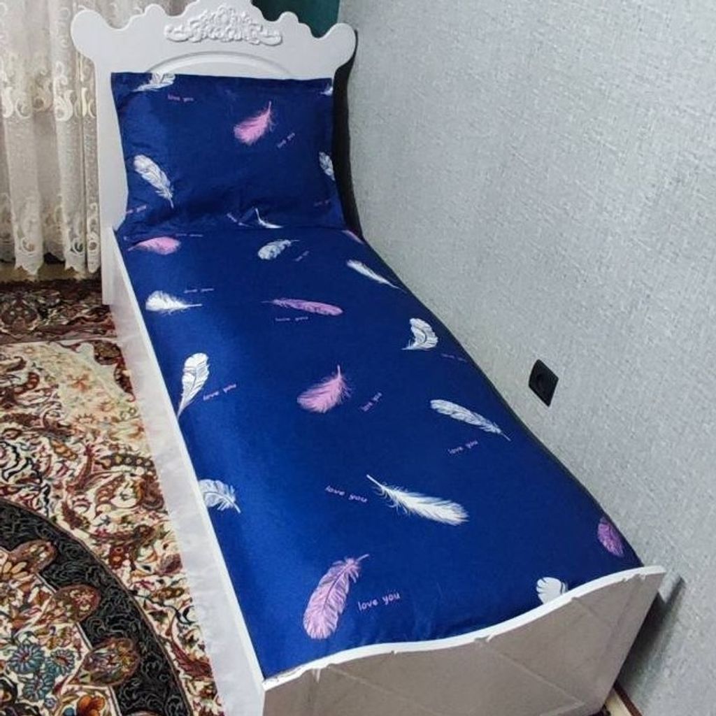 قیمت ارزان روتختی یکنفره ابی نفتی روکش تشک یکنفره سورمه ای پر سفید صورتی