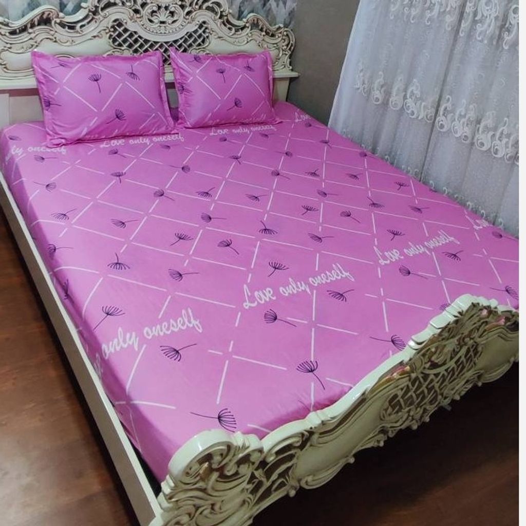 خرید انلاین روتختی دونفره صورتی طرح قاصدک روکش تشک دونفره صورتی شاپرک