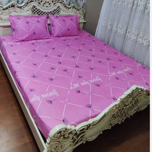 روتختی دونفره صورتی طرح قاصدک روکش تشک دونفره صورتی شاپرک